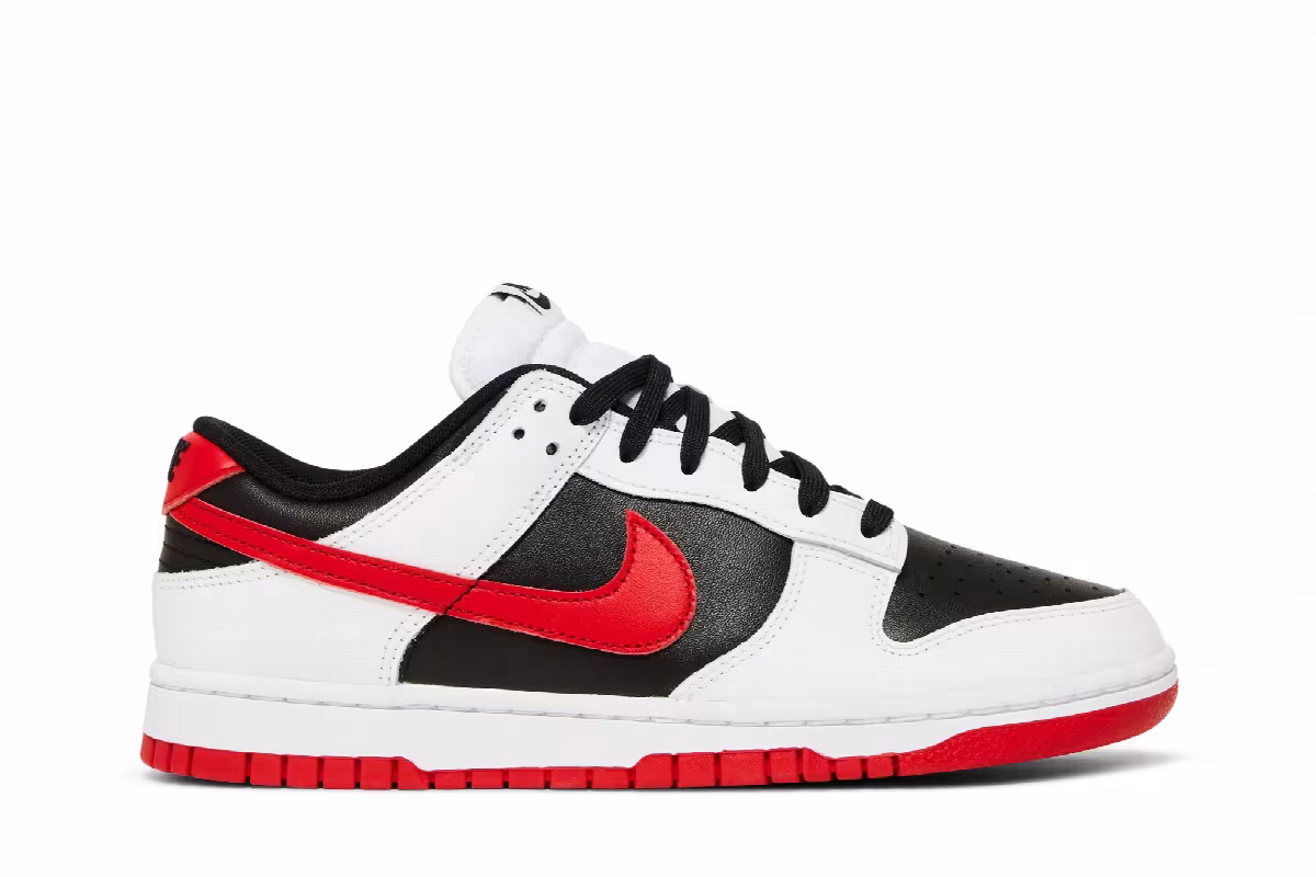 Nike Dunk Low White Black Red, view 2