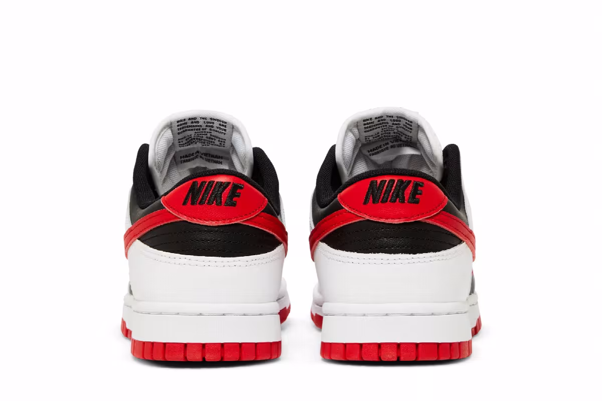 Nike Dunk Low White Black Red, view 7