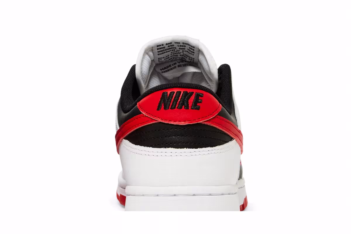Nike Dunk Low White Black Red, view 8