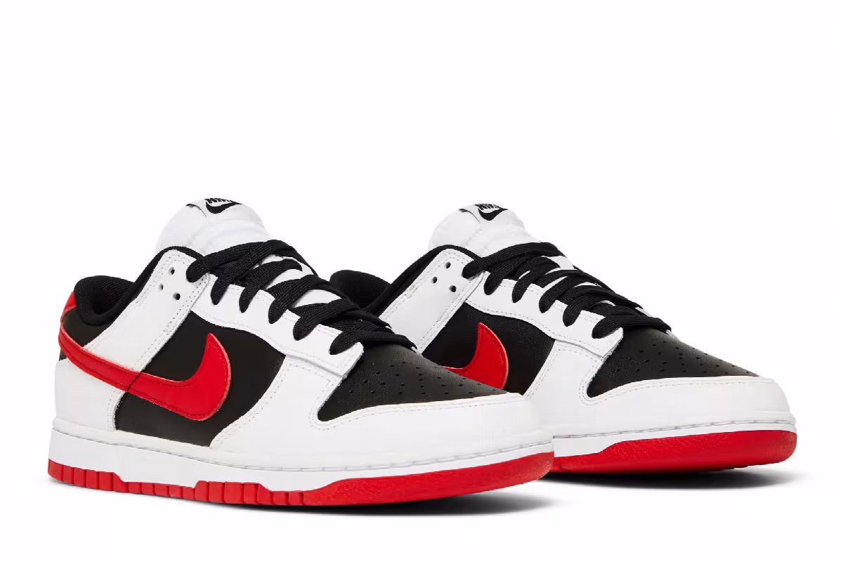 Nike Dunk Low White Black Red, view 9