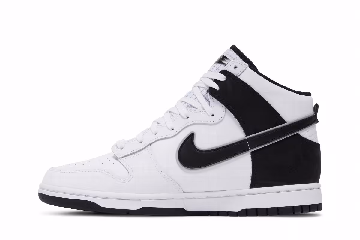 Nike Dunk High SE White Black, view 4