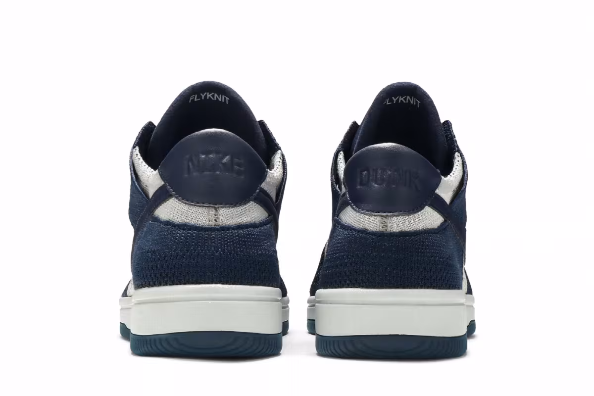 Nike Dunk Low Flyknit College Navy Platinum, view 7