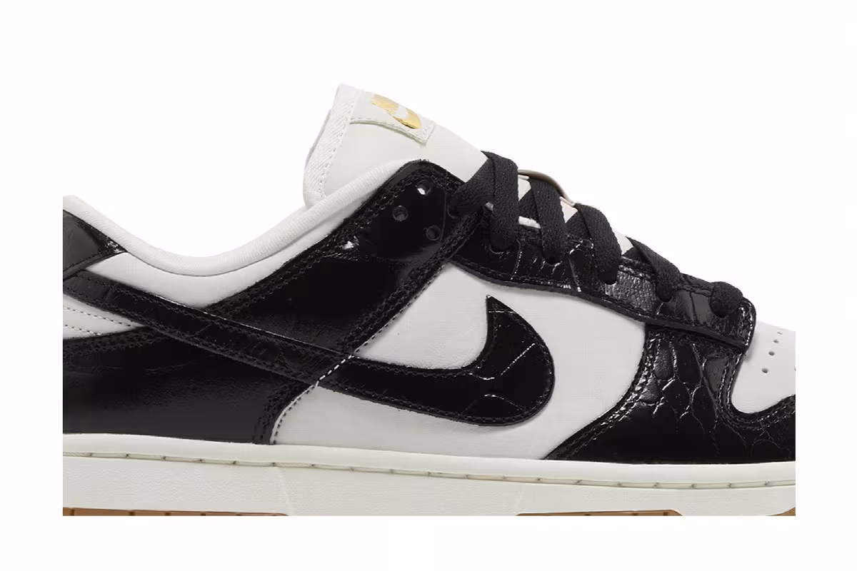 Nike Women's Dunk Low LX Black Croc, view 3