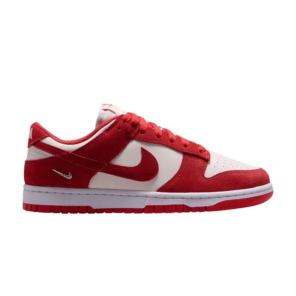 Nike Women's Dunk Low Sail White Metallic Silver Light Crimson