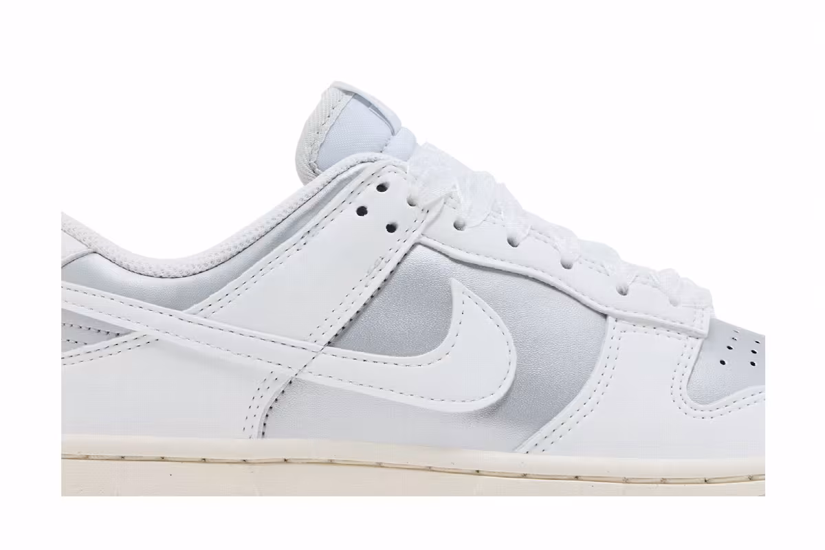 Nike Women's Dunk Low Next Nature Sheer Lace Pack - Metallic Platinum, view 3