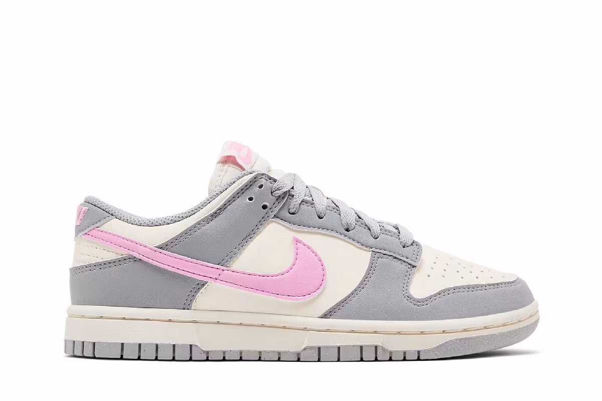 Nike Women's Dunk Low Next Nature Smoke Grey Pink Rise, view 2