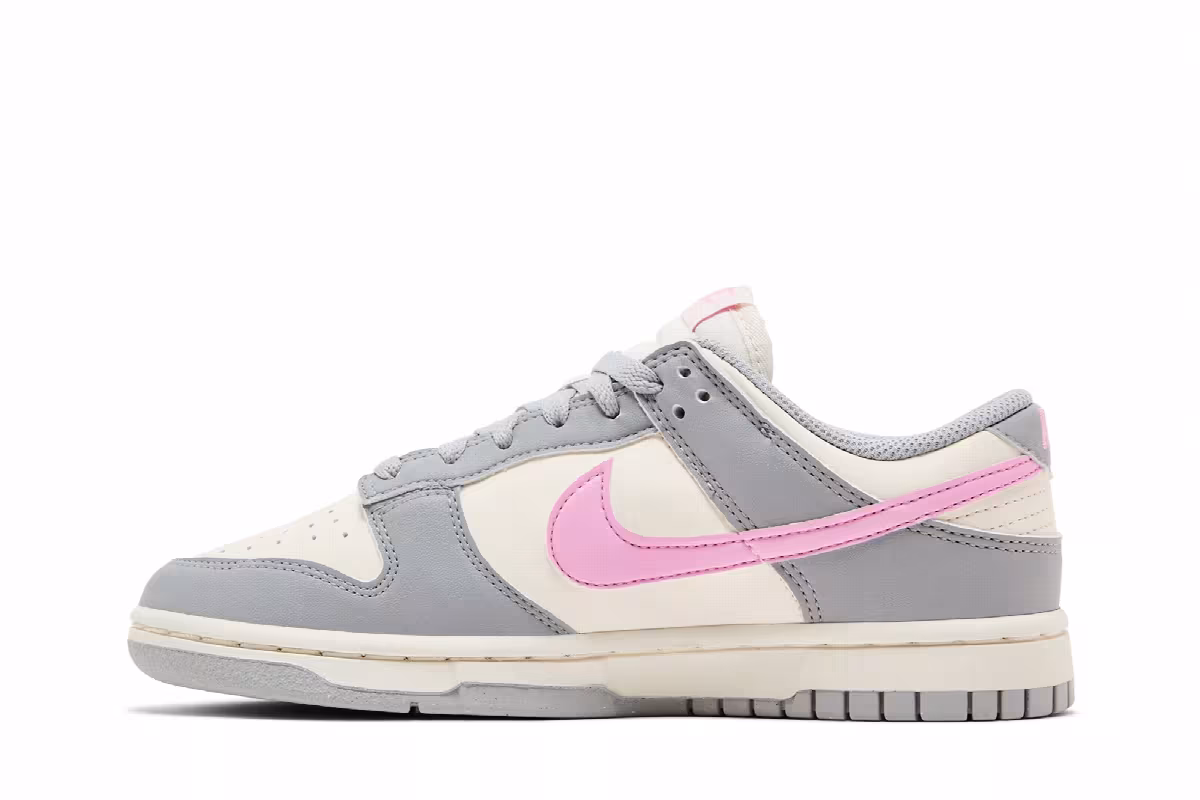 Nike Women's Dunk Low Next Nature Smoke Grey Pink Rise, view 4