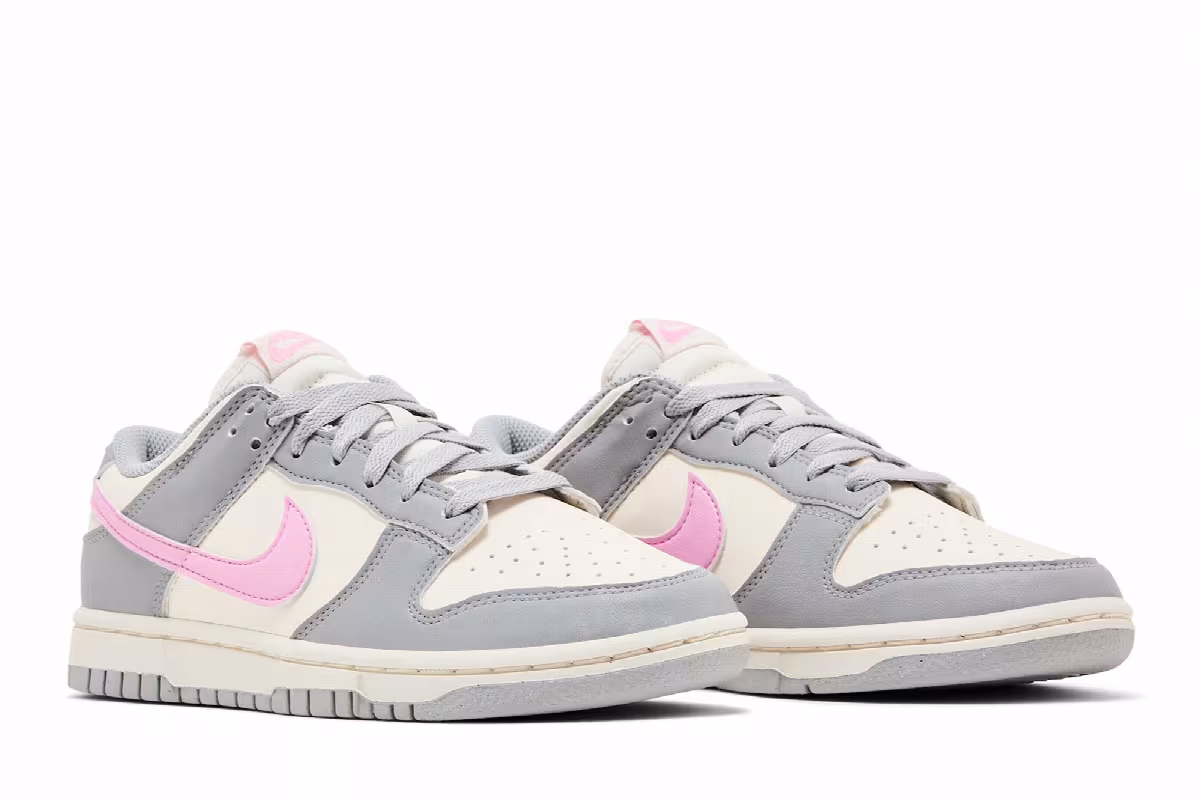 Nike Women's Dunk Low Next Nature Smoke Grey Pink Rise, view 9