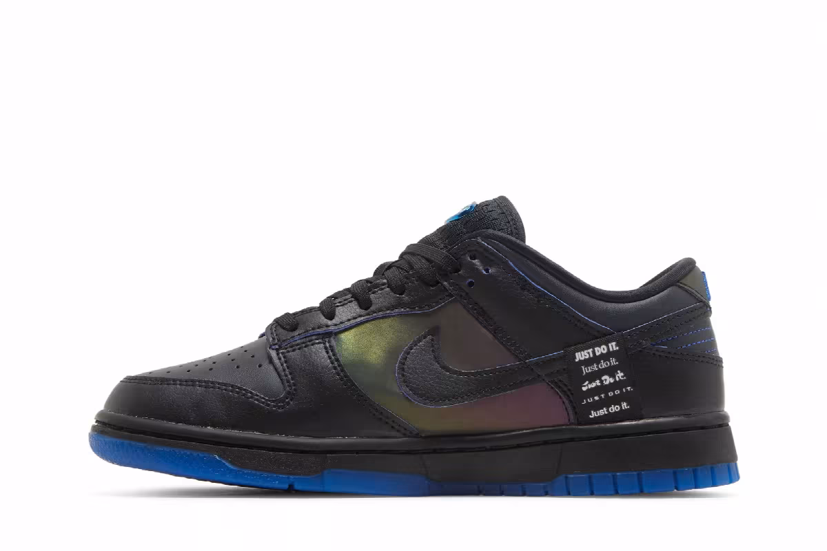 Nike Women's Dunk Low Black Royal Iridescent, view 4
