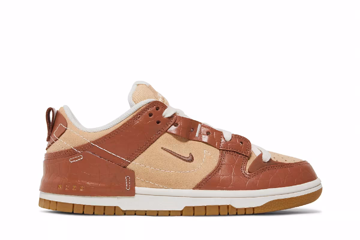 Nike Women's Dunk Low Disrupt 2 Brown Crocodile, view 2