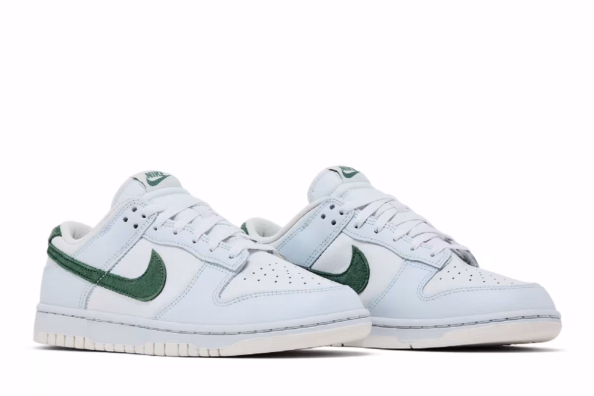 Nike Women's Dunk Low Light Silver Juniper Green, view 9