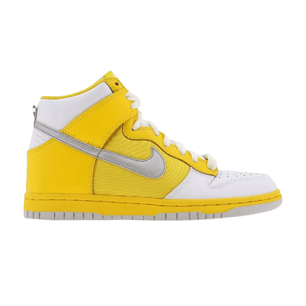 Nike Women's Dunk High Tour Yellow Metallic Silver