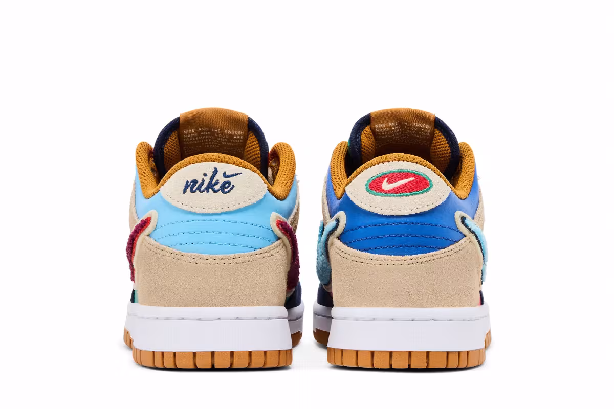 Nike Dunk Low GS Midnight Navy Noise Green, view 7
