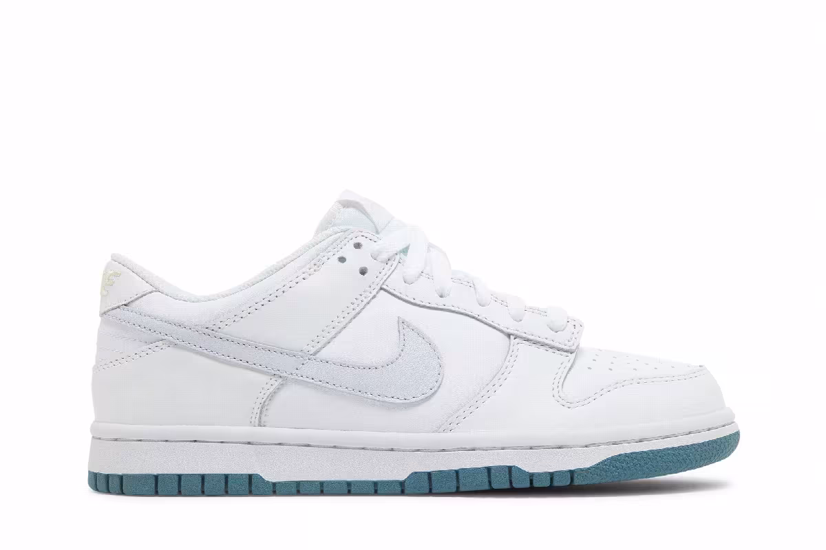 Nike Dunk Low GS White Grey Teal, view 2