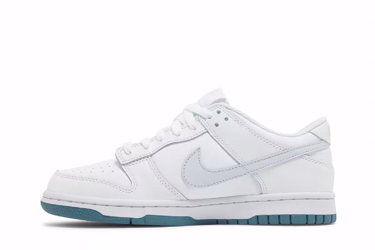 Nike Dunk Low GS White Grey Teal, view 4