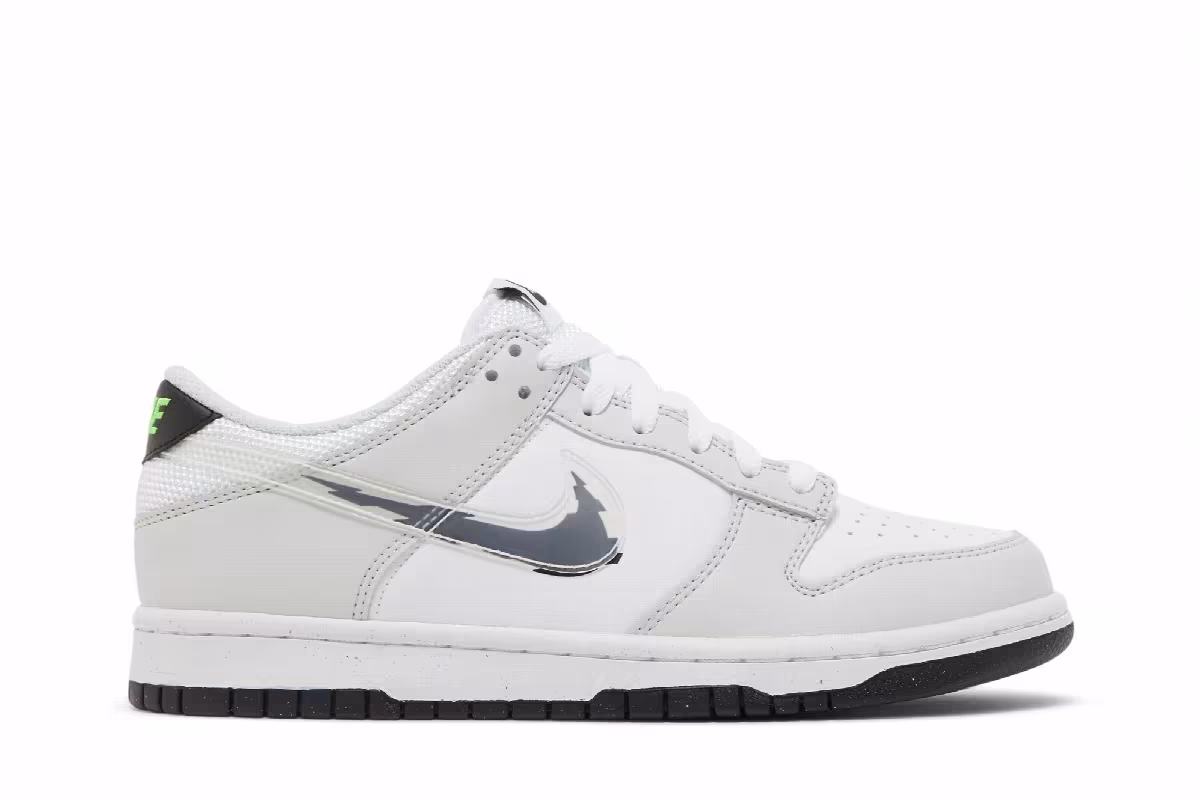 Nike Dunk Low GS Glitch Swoosh, view 2