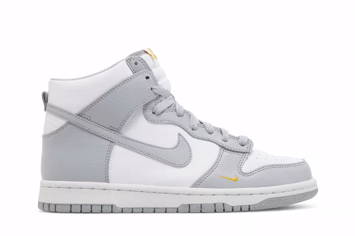 Nike Dunk High Next Nature GS Wolf Grey Marigold, view 2