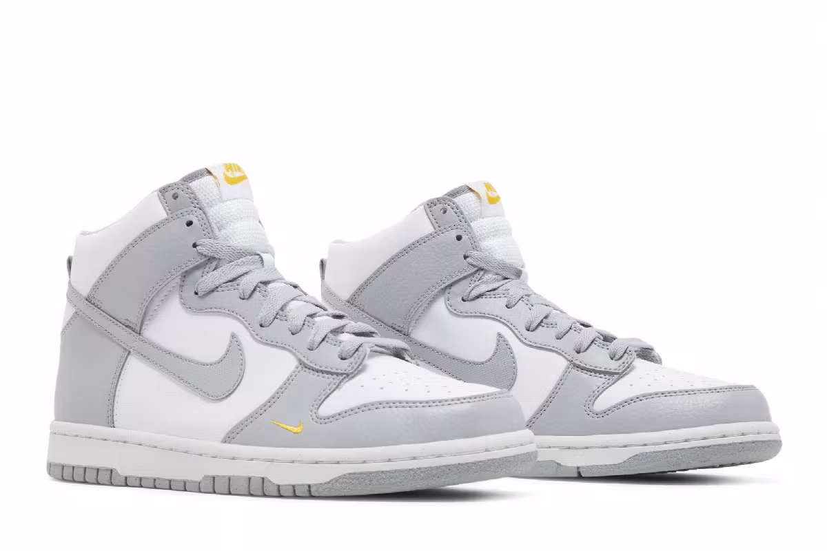 Nike Dunk High Next Nature GS Wolf Grey Marigold, view 9