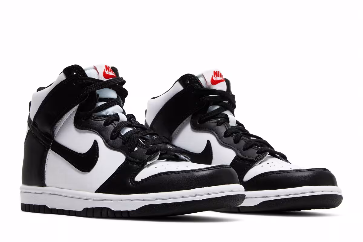 Nike Dunk High GS Black White, view 9