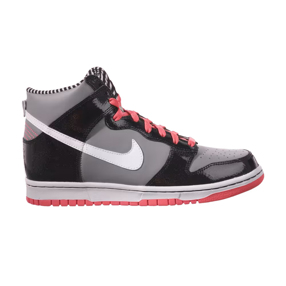 Nike Dunk High GS Metallic Grey Solar Red