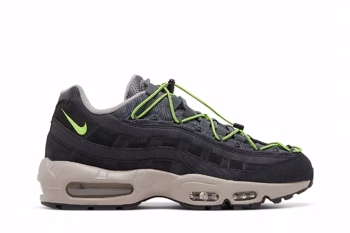Nike Air Max 95 Speed Lacing - Off Noir Volt, view 2