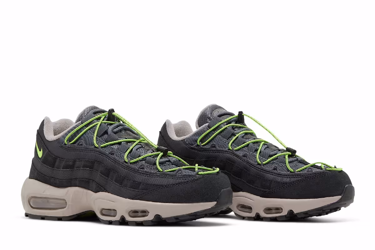 Nike Air Max 95 Speed Lacing - Off Noir Volt, view 9
