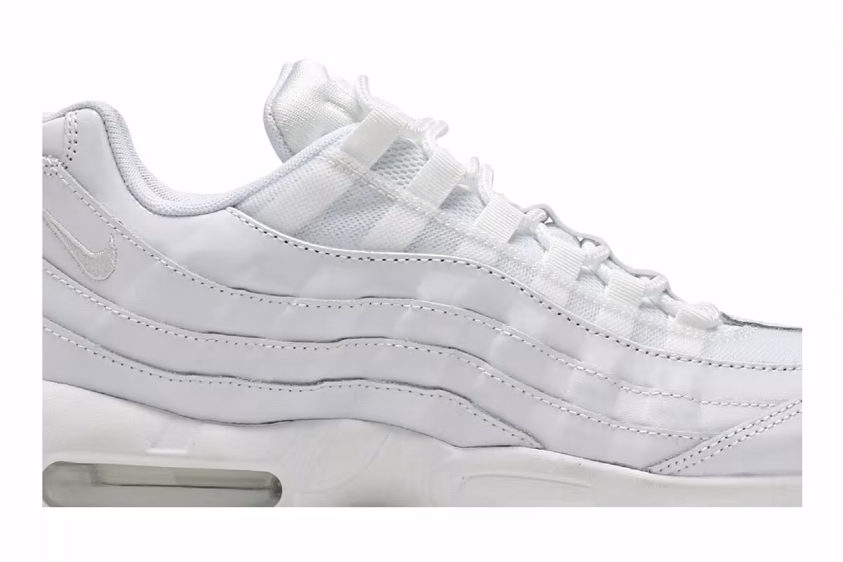 Nike Women's Air Max 95 Triple White, view 3