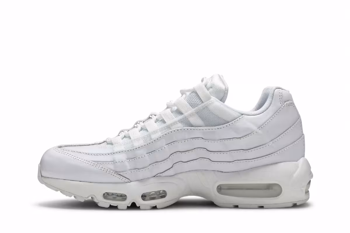 Nike Women's Air Max 95 Triple White, view 4