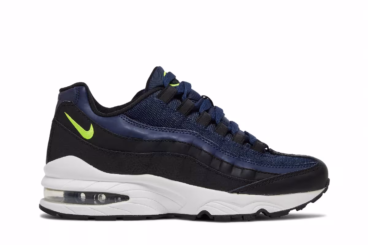 Nike Air Max 95 GS Midnight Navy Lemon Venom, view 2