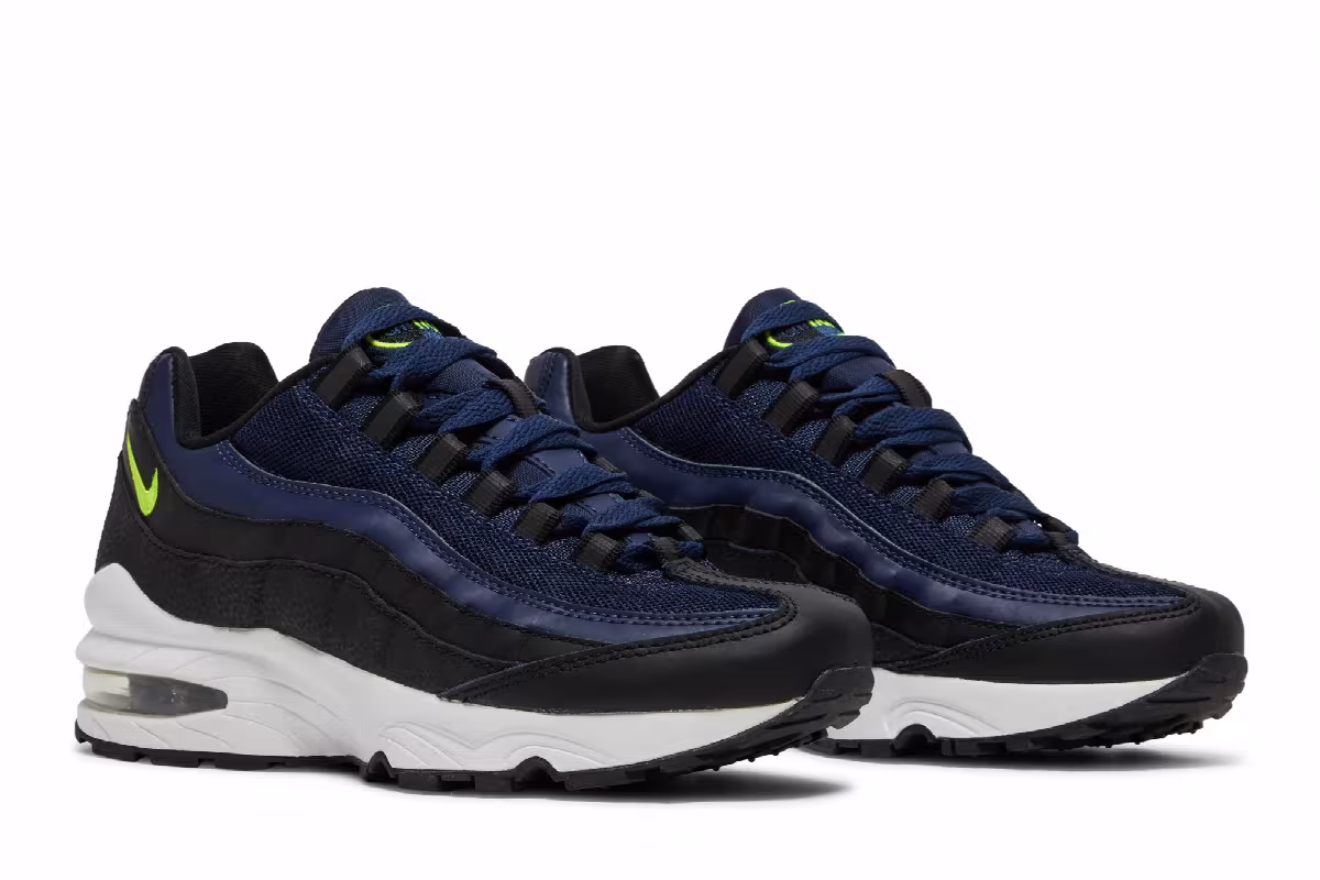 Nike Air Max 95 GS Midnight Navy Lemon Venom, view 9