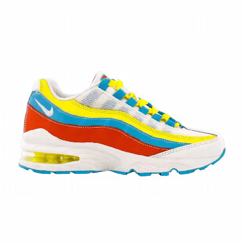Nike Air Max 95 GS 'White Blue Fury Opti Yellow'