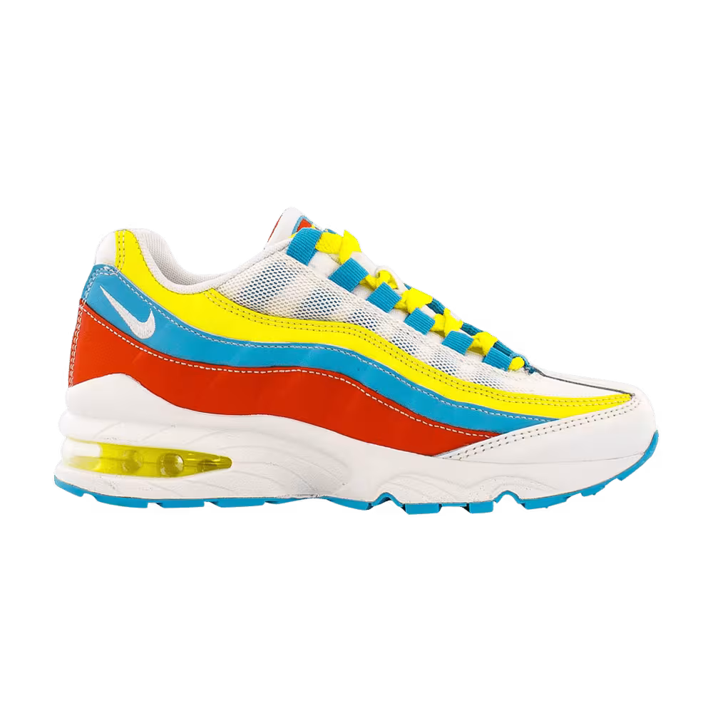 Nike Air Max 95 GS White Blue Fury Opti Yellow