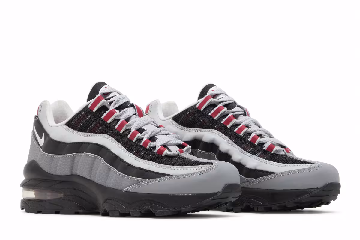 Nike Air Max 95 GS Particle Grey Red, view 9
