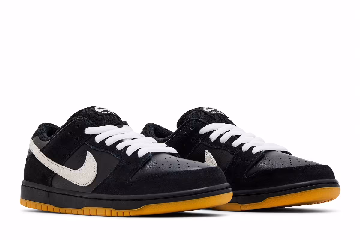 Nike Dunk Low Pro SB Black White Gum, view 9