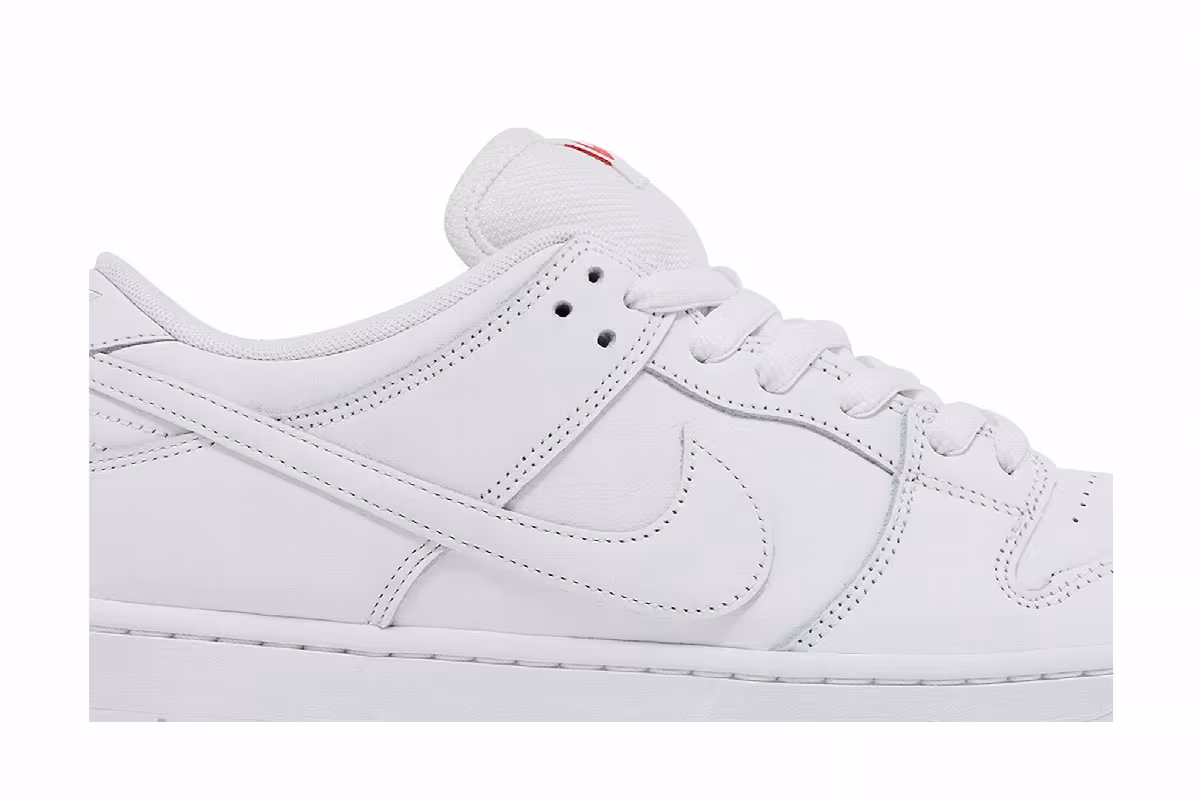 Nike Men's Dunk Low Pro SB Triple White, view 3