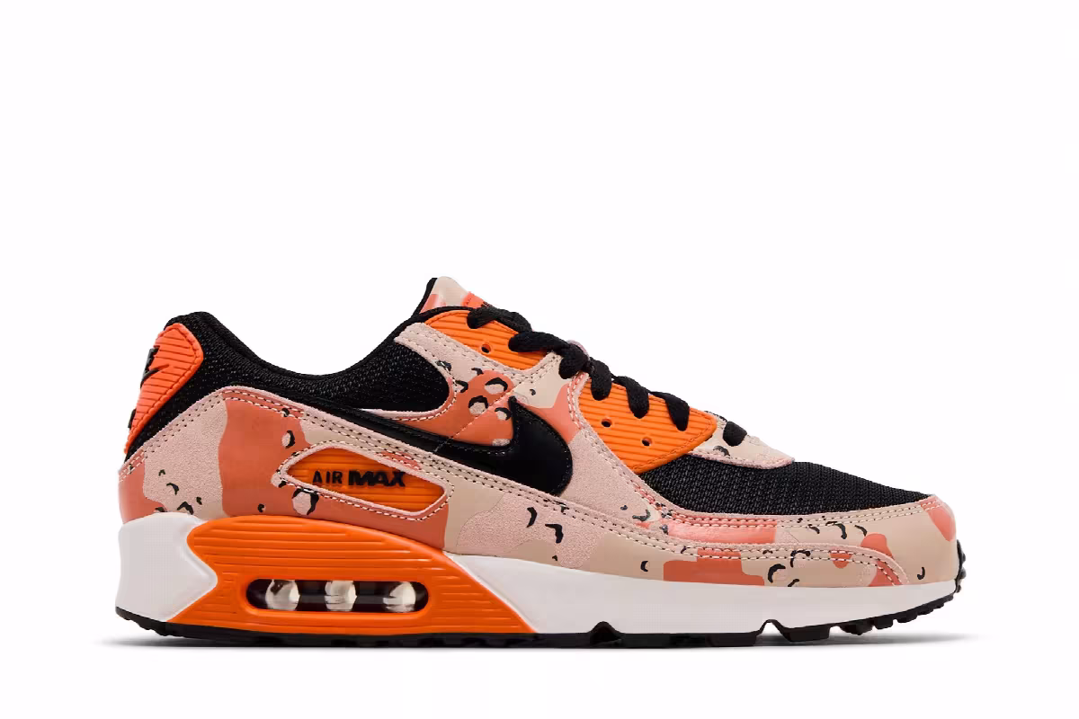 Nike Air Max 90 Premium Camo Pack - Bio Beige Safety Orange, view 2