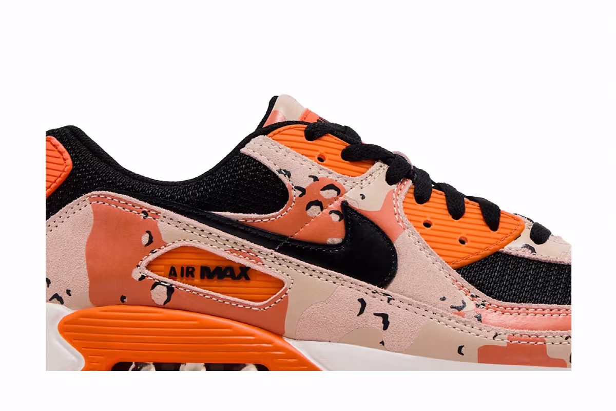 Nike Air Max 90 Premium Camo Pack - Bio Beige Safety Orange, view 3