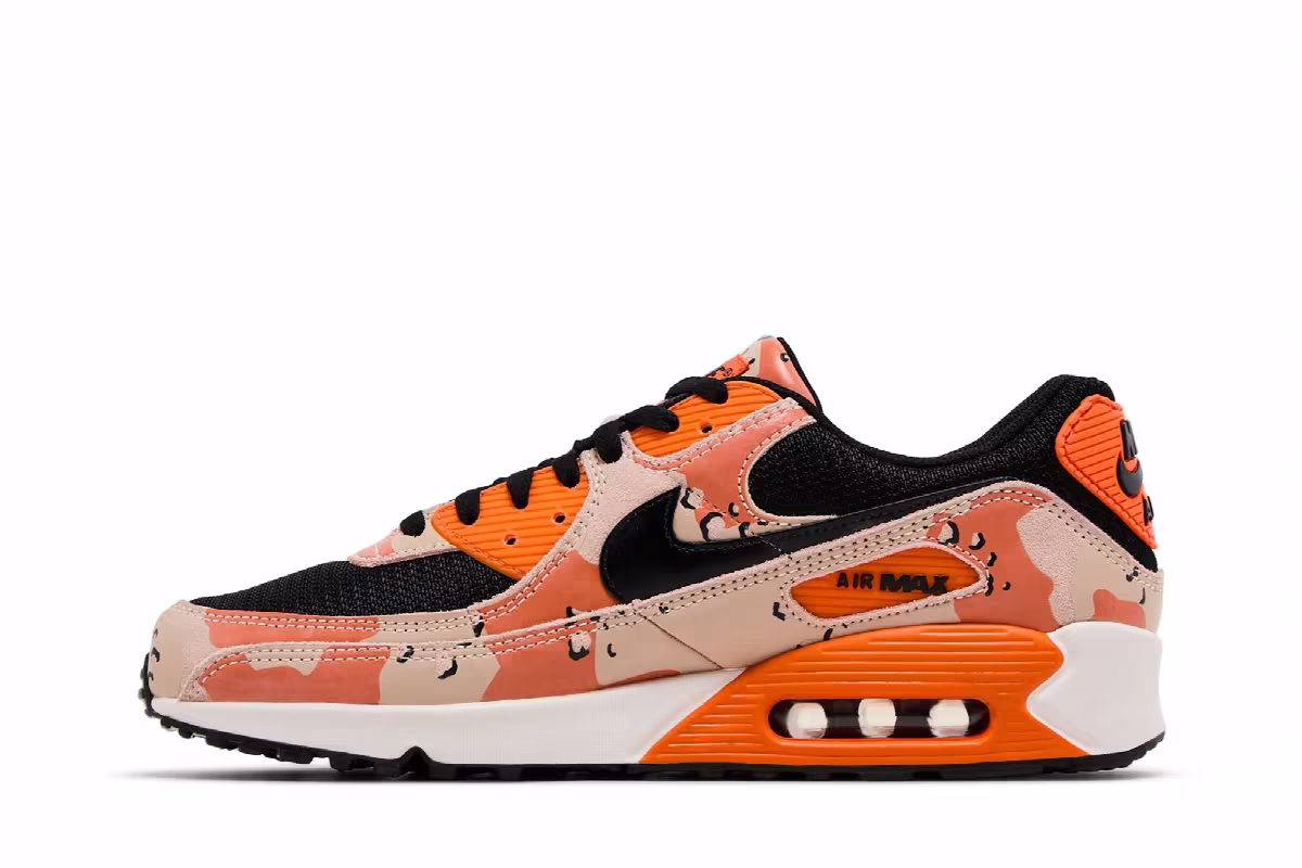 Nike Air Max 90 Premium Camo Pack - Bio Beige Safety Orange, view 4