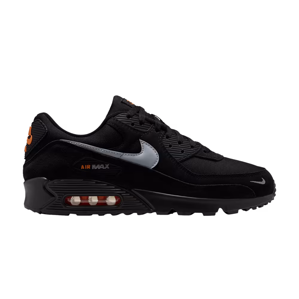 Nike Air Max 90 Black Metallic Cool Grey Orange
