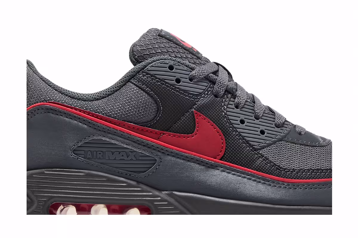 Nike Air Max 90 Premium Iron Grey University Red, view 3