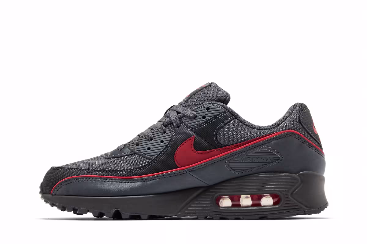 Nike Air Max 90 Premium Iron Grey University Red, view 4