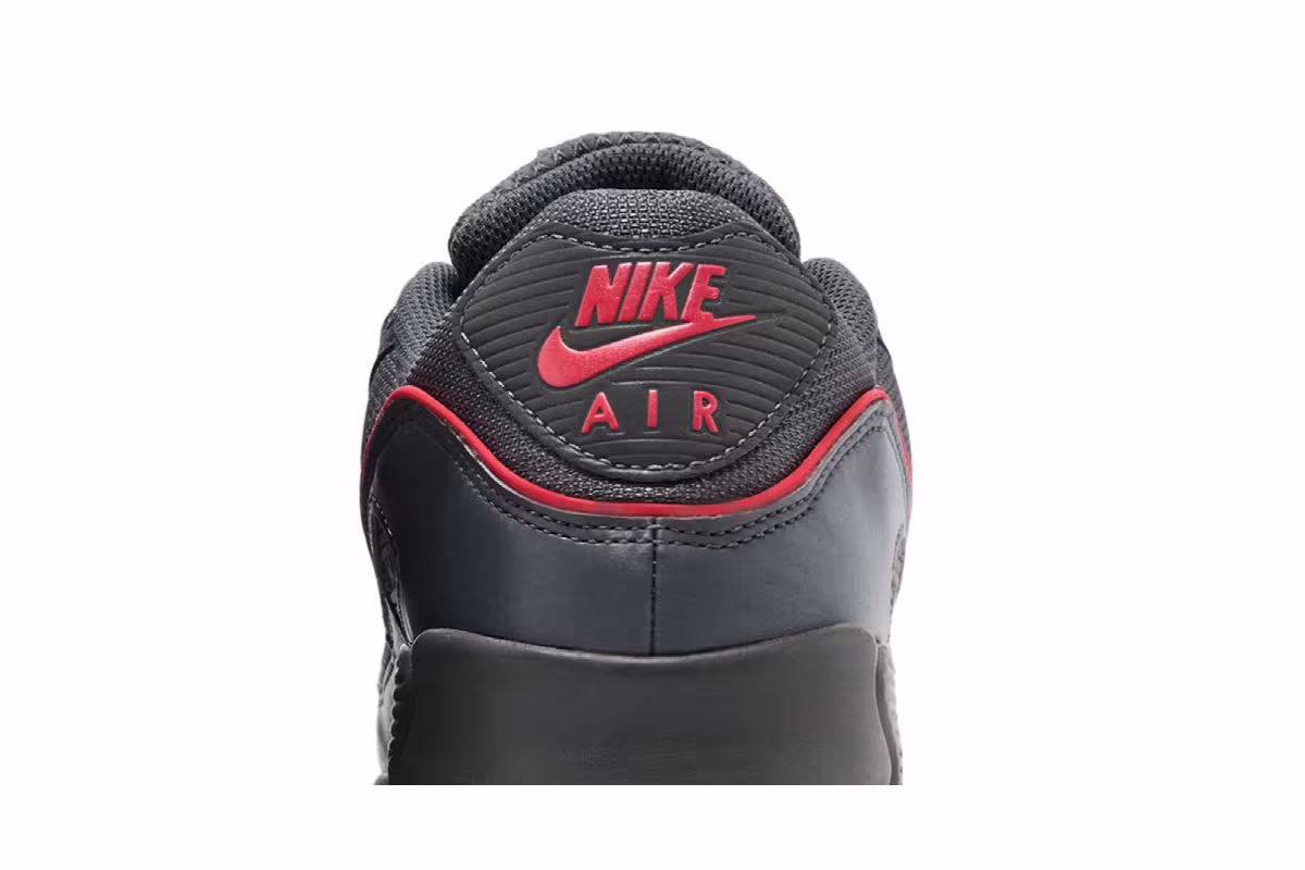 Nike Air Max 90 Premium Iron Grey University Red, view 8