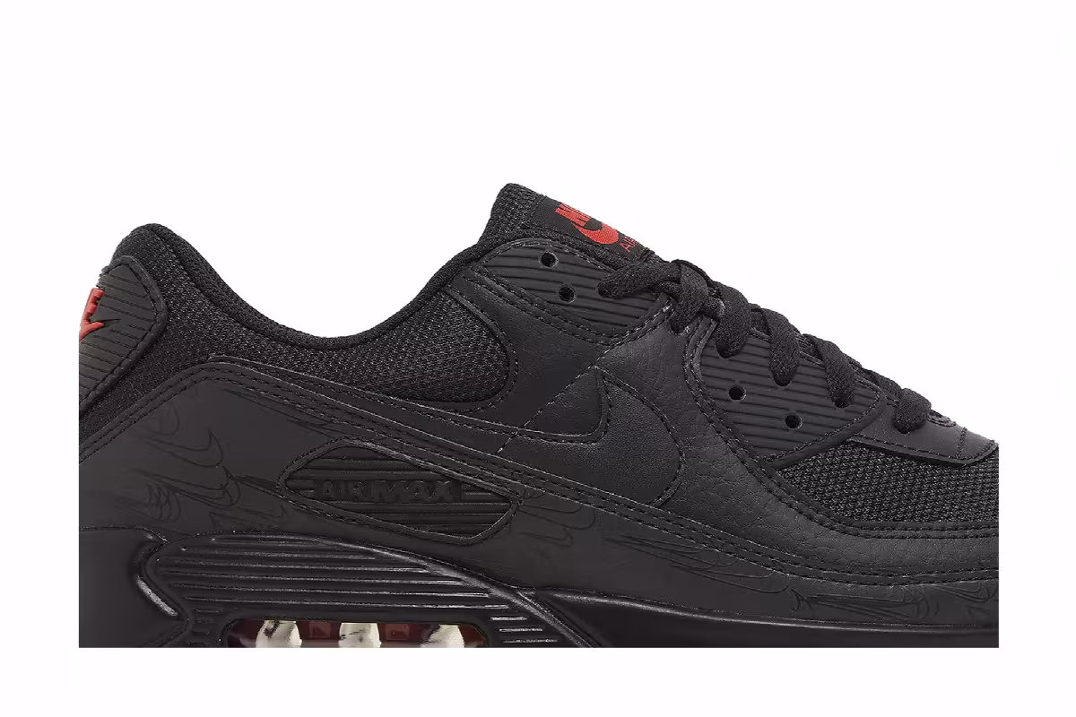 Nike Air Max 90 Black Red Reflective, view 3