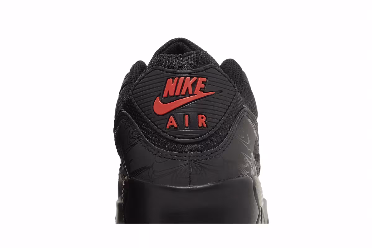 Nike Air Max 90 Black Red Reflective, view 8