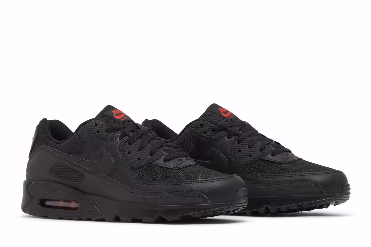 Nike Air Max 90 Black Red Reflective, view 9