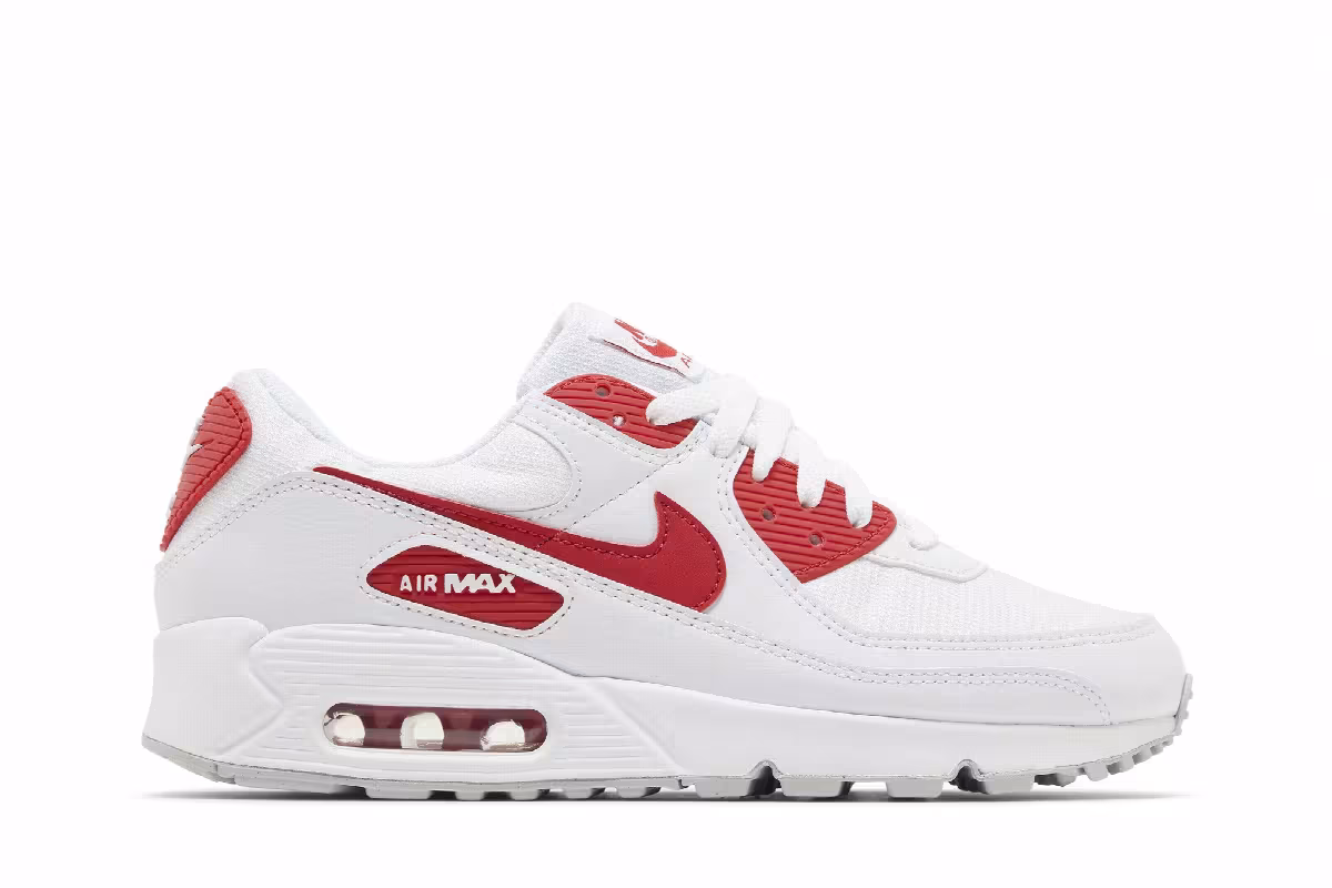 Nike Air Max 90 White University Red, view 2