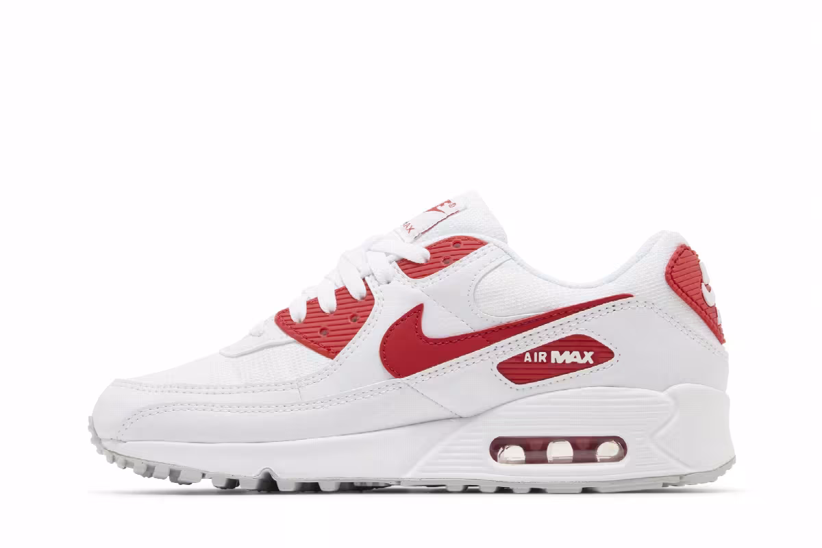 Nike Air Max 90 White University Red, view 4