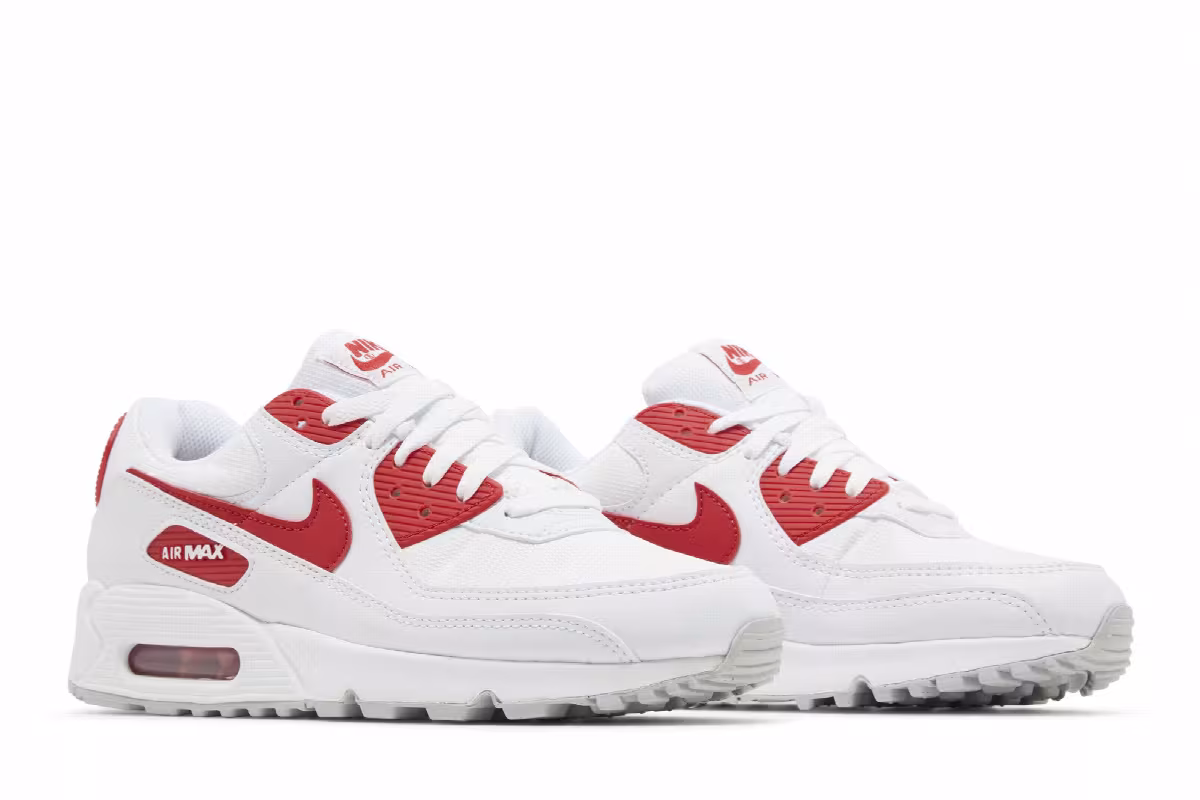 Nike Air Max 90 White University Red, view 9