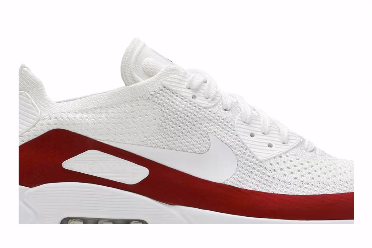 Nike Air Max 90 Ultra 2.0 Flyknit White Red, view 3