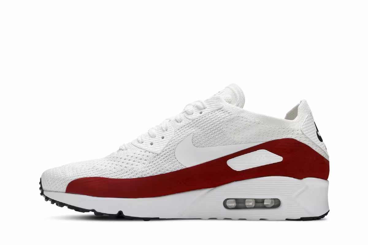 Nike Air Max 90 Ultra 2.0 Flyknit White Red, view 4